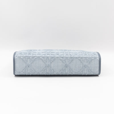 30 Montaigne Dea Pouch Celestial Blue Raffia Cannage