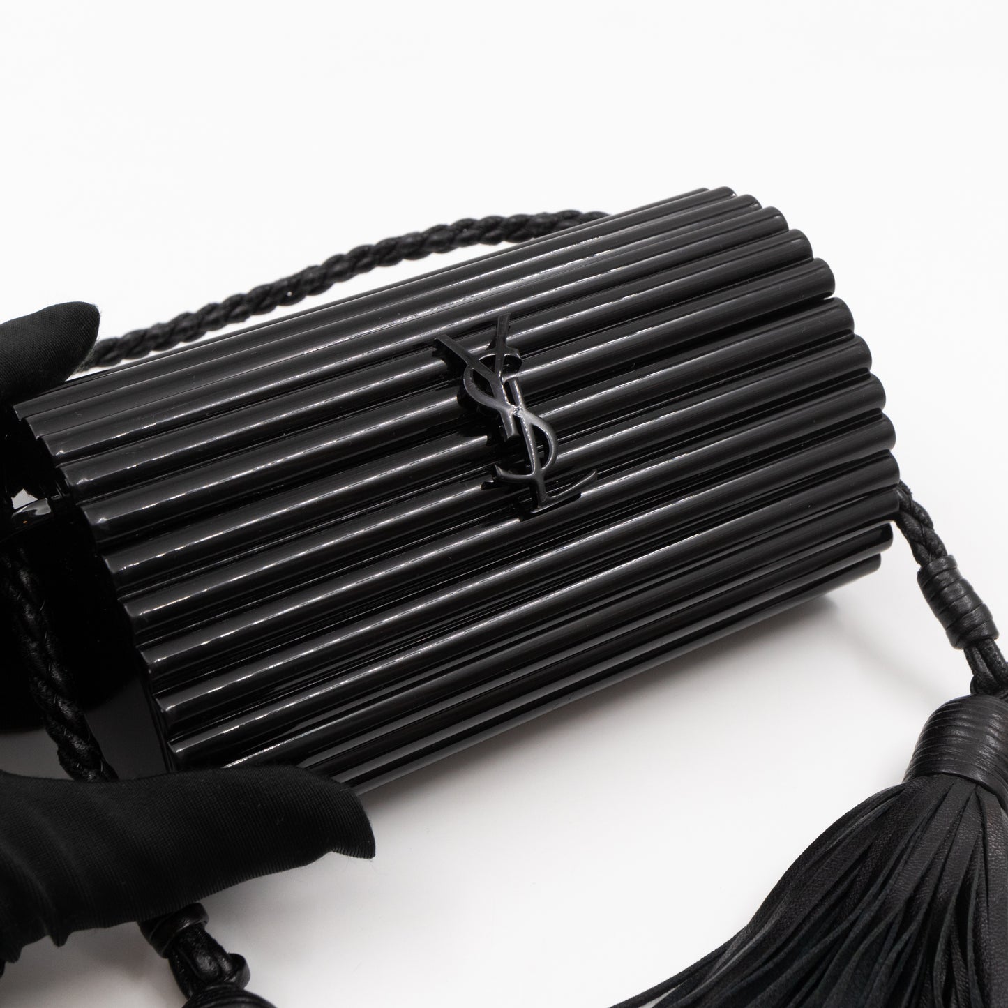 Opium Plexiglass Tassel Minaudiere Black