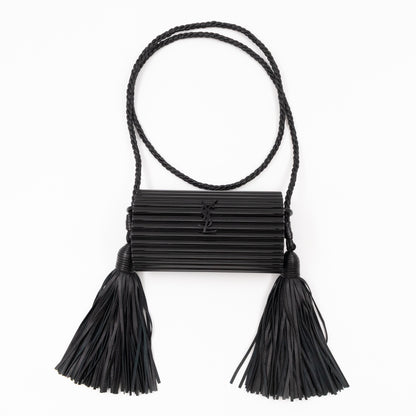 Opium Plexiglass Tassel Minaudiere Black