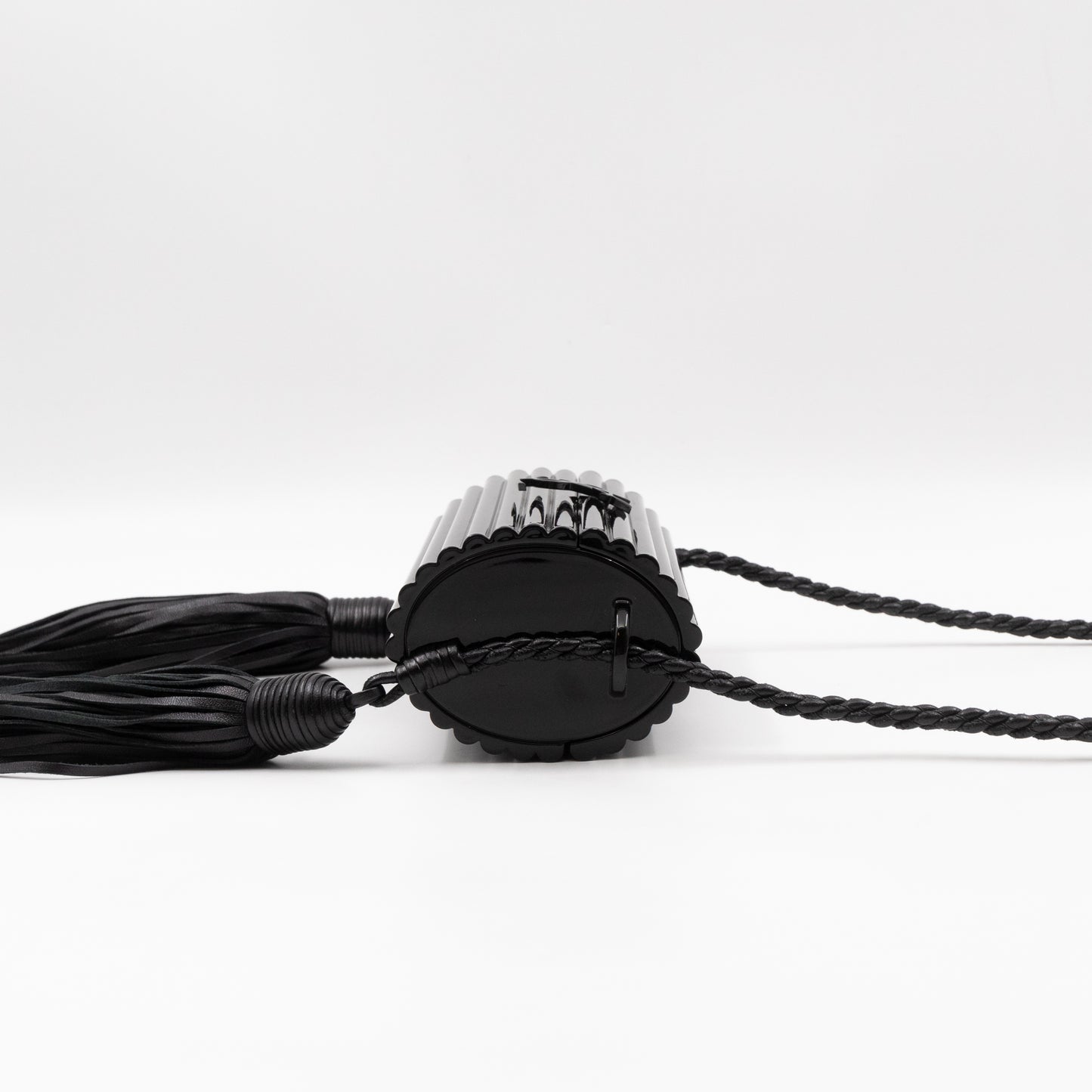 Opium Plexiglass Tassel Minaudiere Black