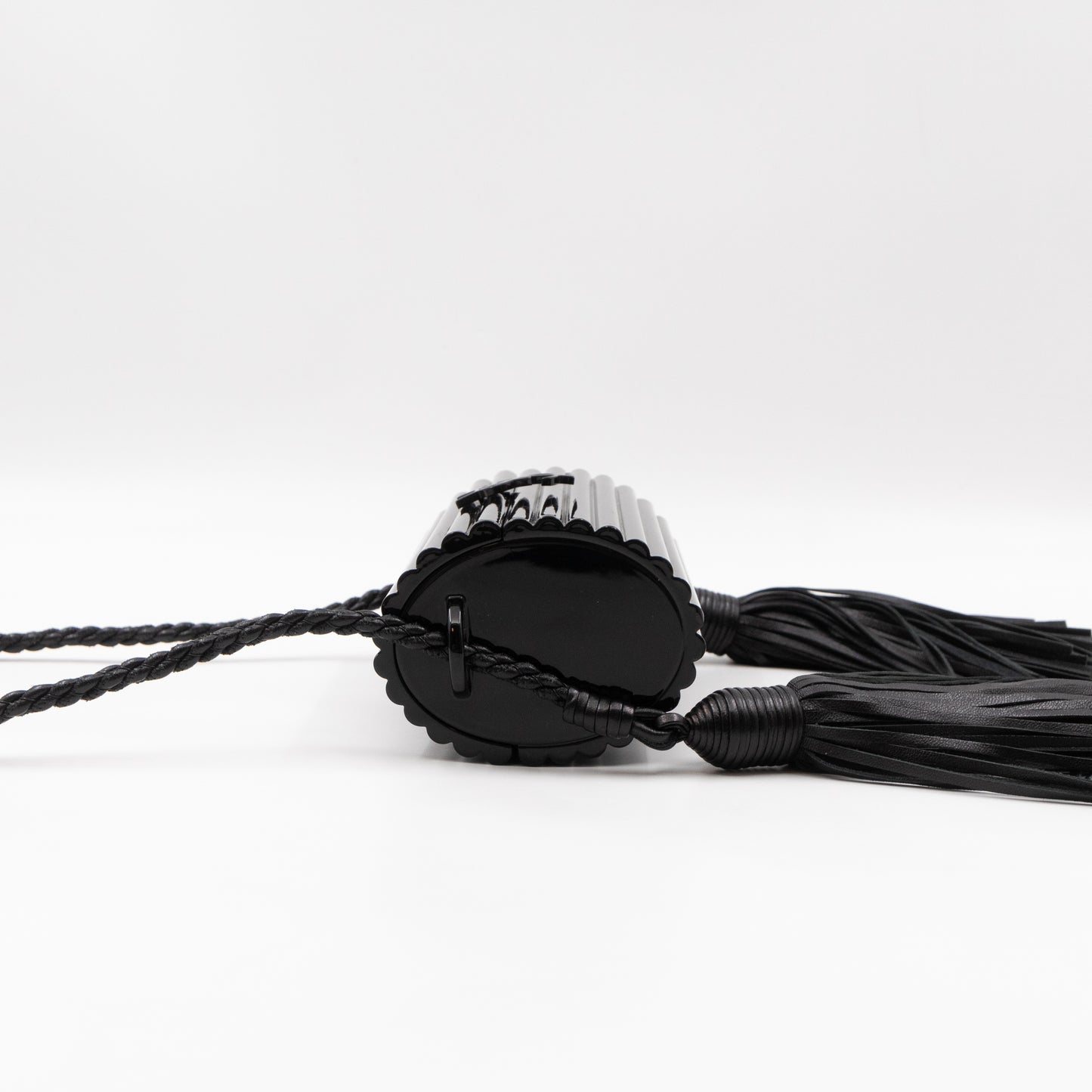 Opium Plexiglass Tassel Minaudiere Black