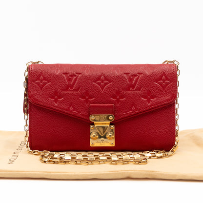 Saint Germain Pochette with chain Red Monogram Empreinte