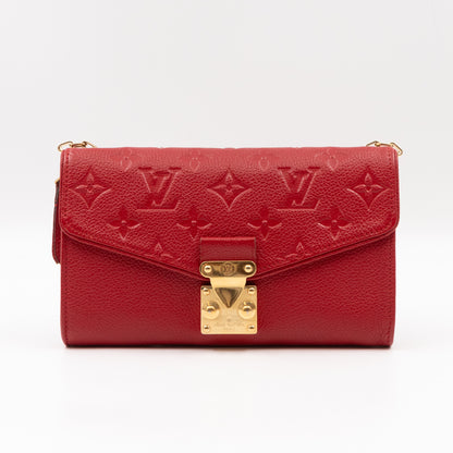 Saint Germain Pochette with chain Red Monogram Empreinte