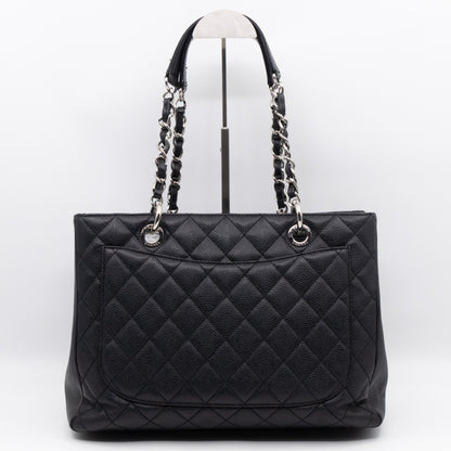 GST Grand Shopping Tote Black Caviar Silver