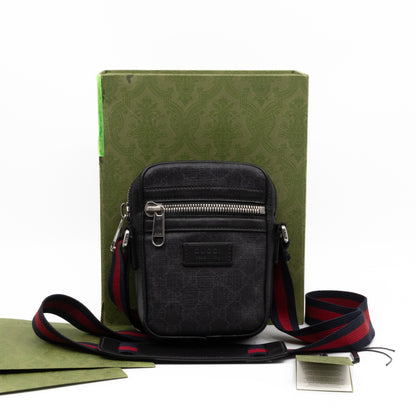 Mini Messenger GG Supreme Black Leather