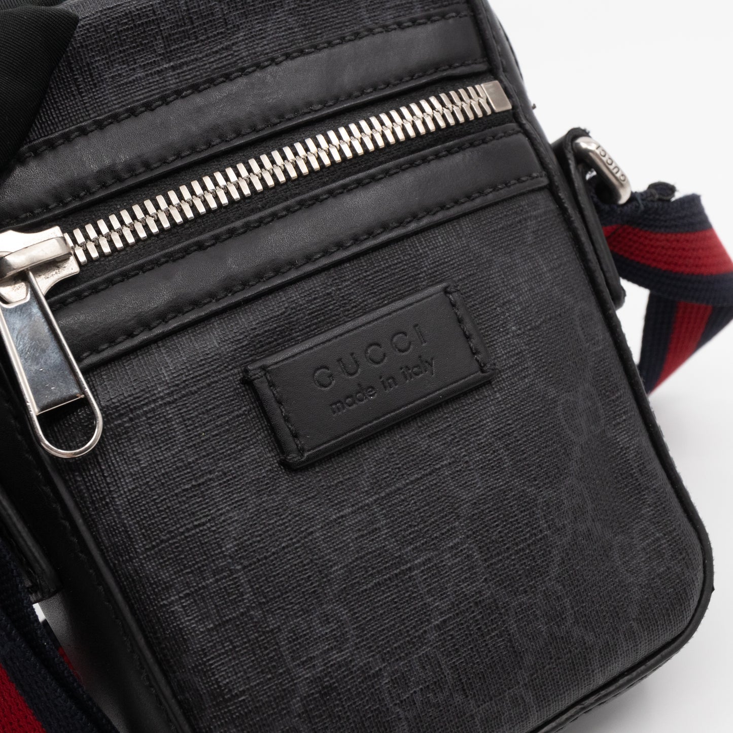 Mini Messenger GG Supreme Black Leather