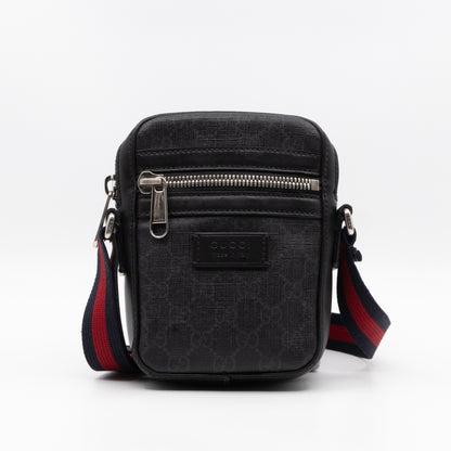 Mini Messenger GG Supreme Black Leather