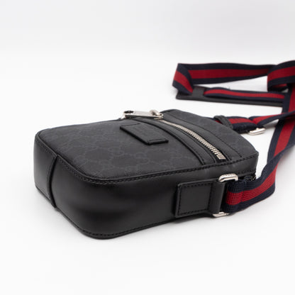 Mini Messenger GG Supreme Black Leather