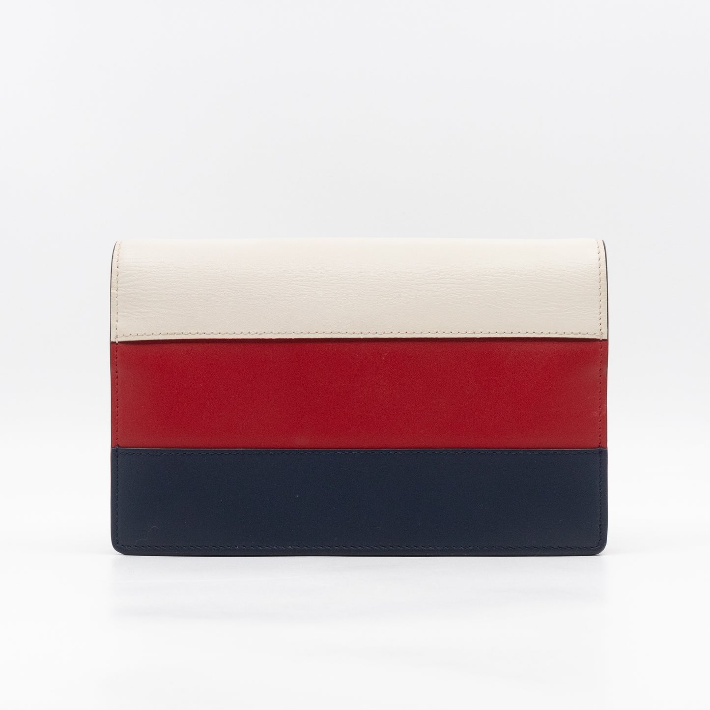 Queen Margaret Bee Wallet on Chain Blue & Red & White Leather