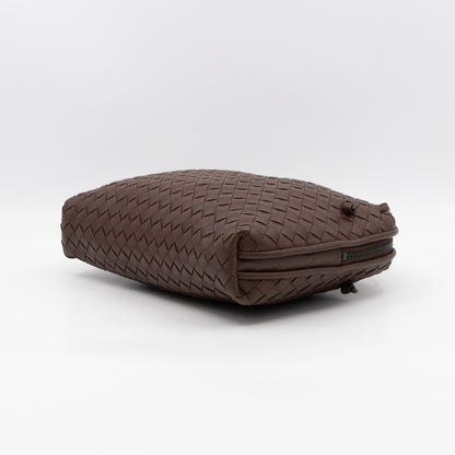 Nodini Crossbody Intrecciato Woven Brown Nappa Leather