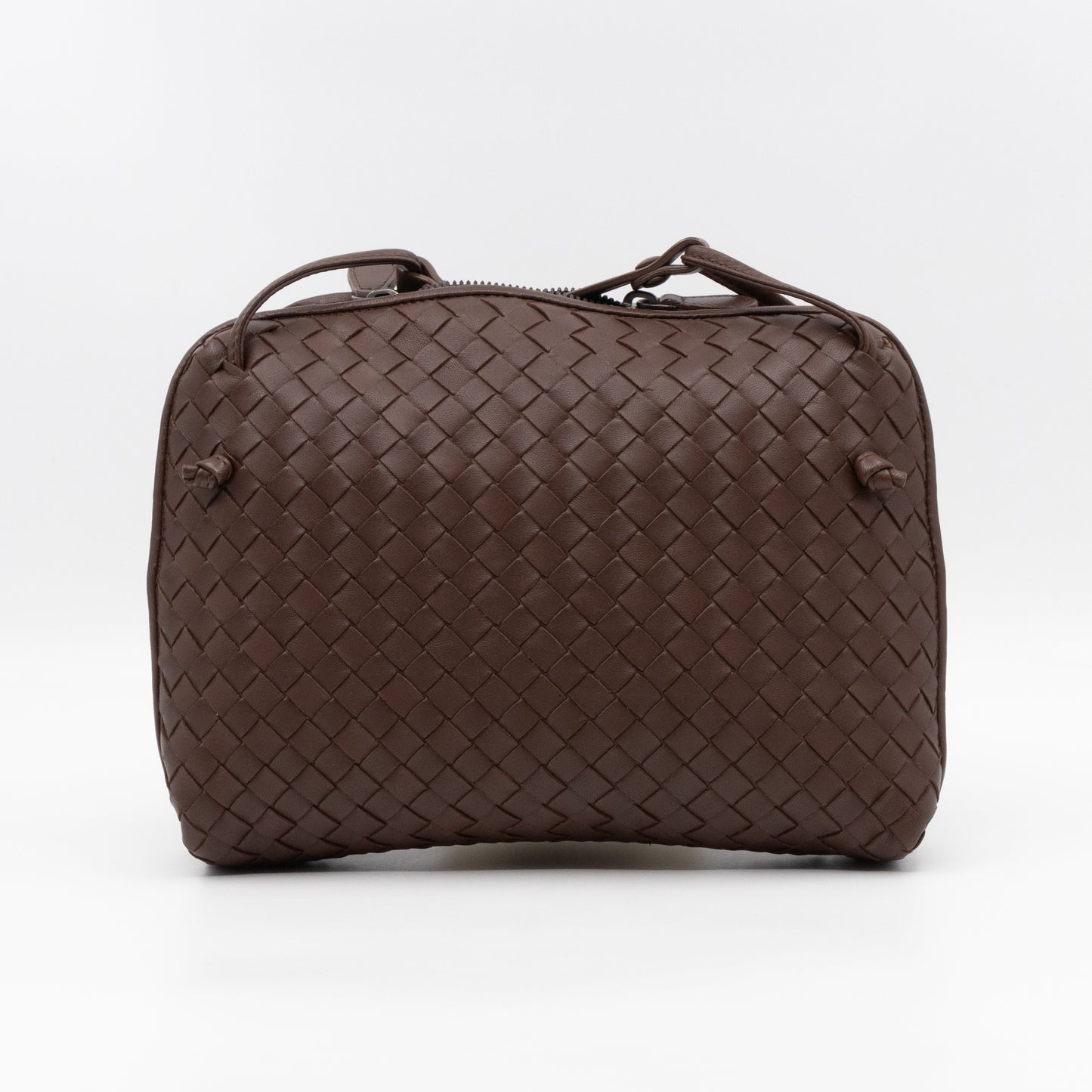 Nodini Crossbody Intrecciato Woven Brown Nappa Leather