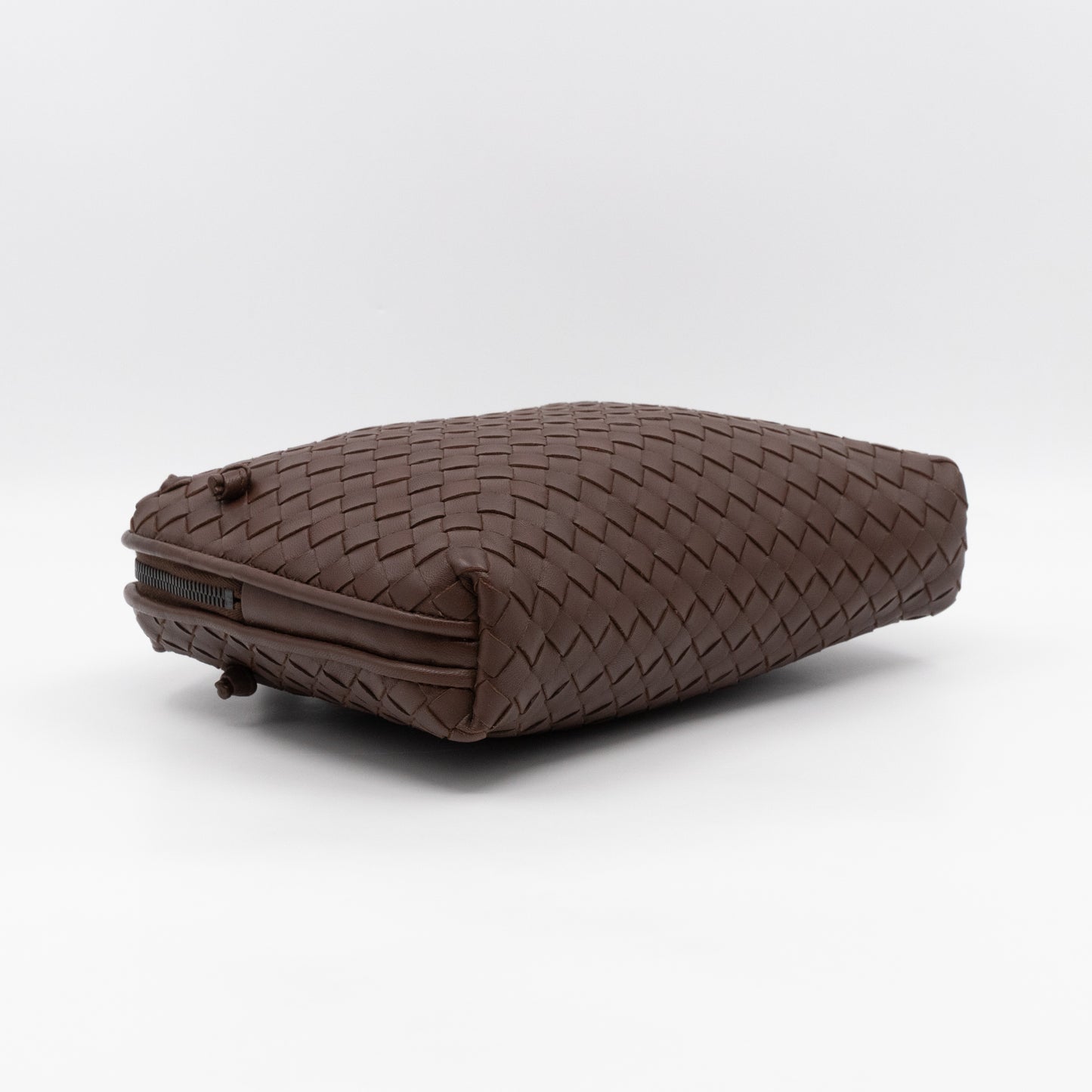 Nodini Crossbody Intrecciato Woven Brown Nappa Leather