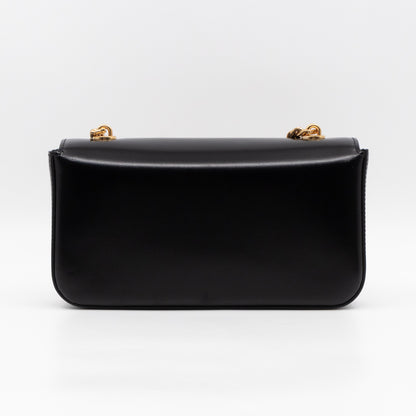 Triomphe Claude Shoulder Bag Black Calfskin Leather