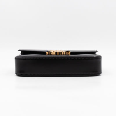 Triomphe Claude Shoulder Bag Black Calfskin Leather