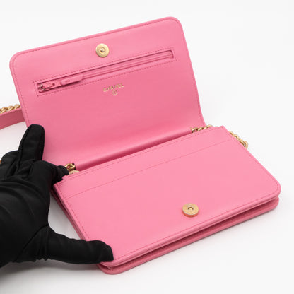 Boy Wallet On Chain Pink Caviar Gold