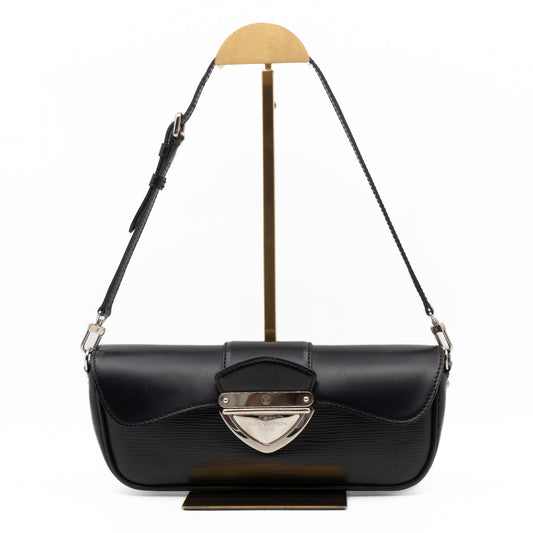 Pochette Montaigne Black Epi Leather