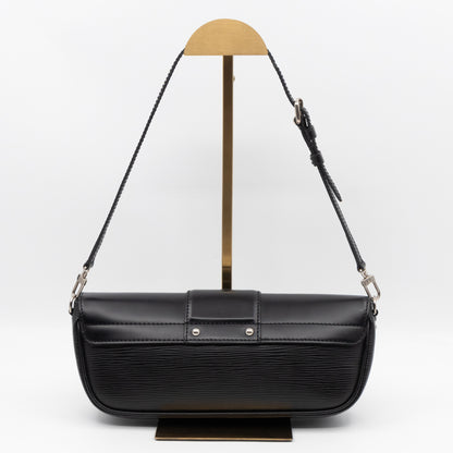 Pochette Montaigne Black Epi Leather