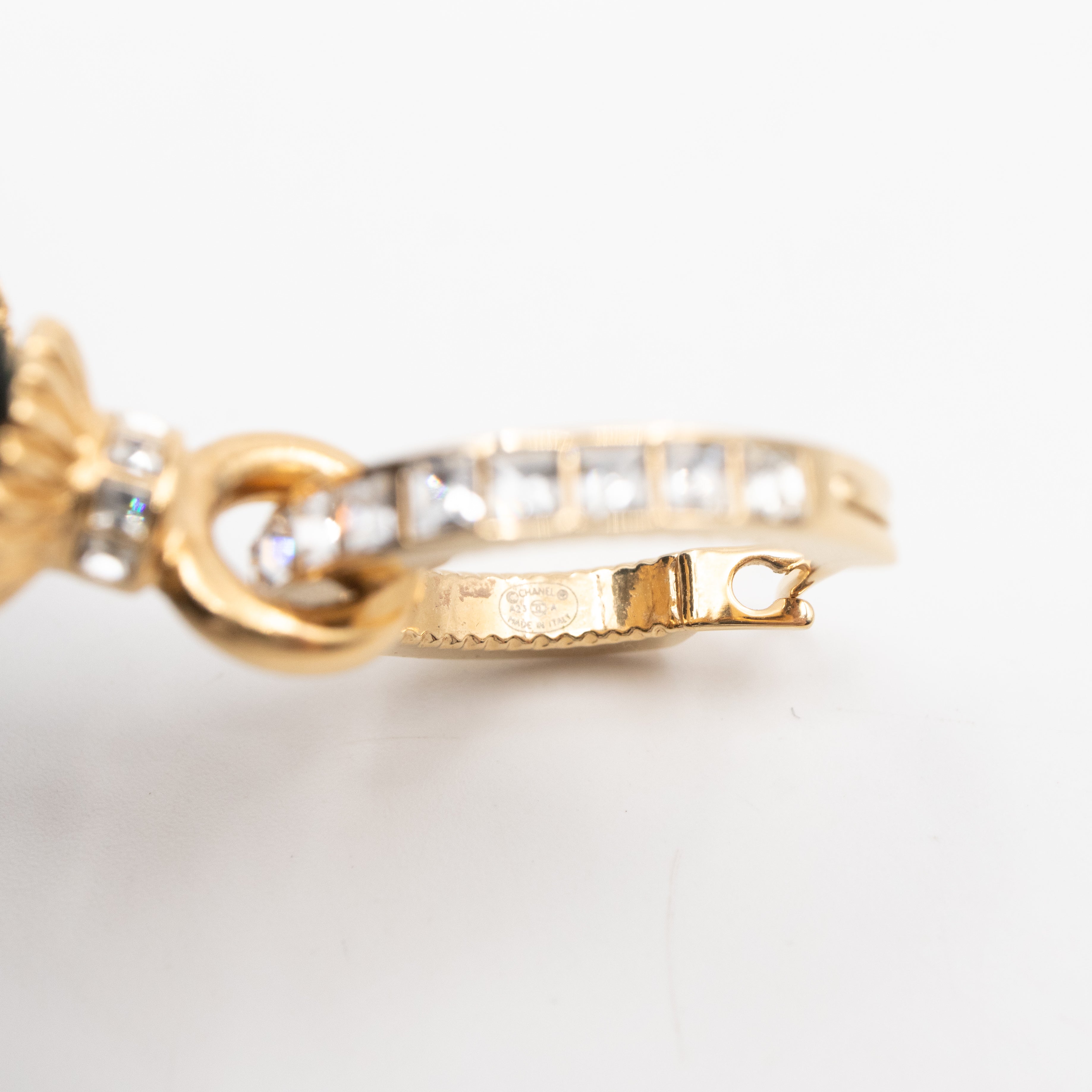 Crystal CC Hoops Earrings Gold