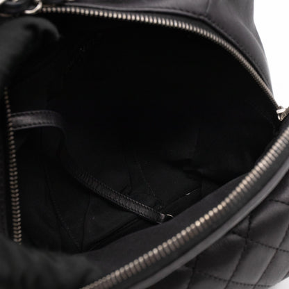 Drawstring Backpack Black Calfskin Leather