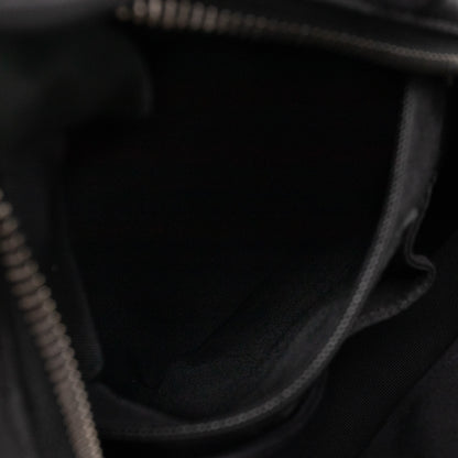 Drawstring Backpack Black Calfskin Leather