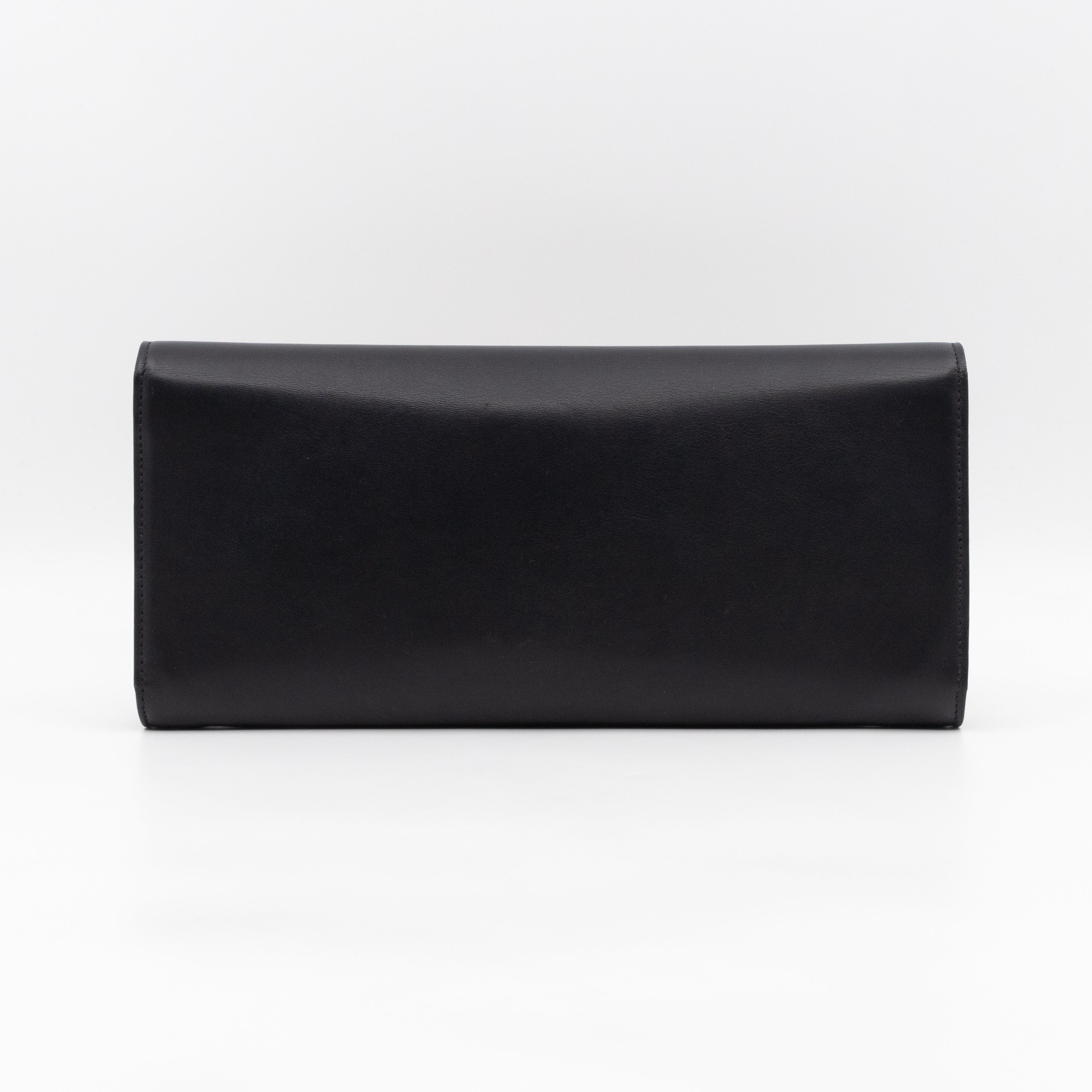 Broadway Clutch Black Leather with Crystals