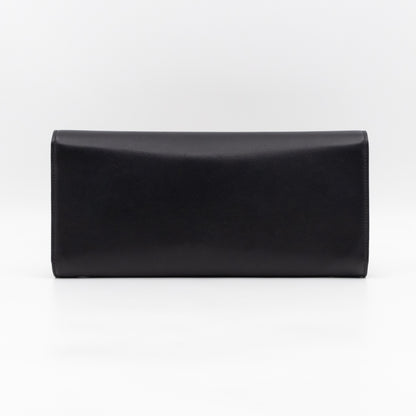 Broadway Clutch Black Leather with Crystals