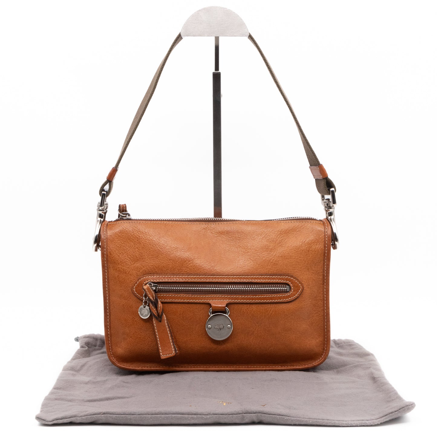 Somerset Satchel Shoulder Bag Oak Brown Calfskin Leather