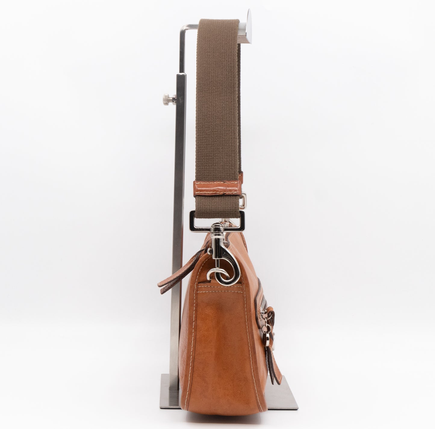 Somerset Satchel Shoulder Bag Oak Brown Calfskin Leather