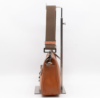 Somerset Satchel Shoulder Bag Oak Brown Calfskin Leather