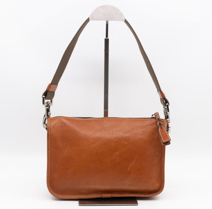 Somerset Satchel Shoulder Bag Oak Brown Calfskin Leather