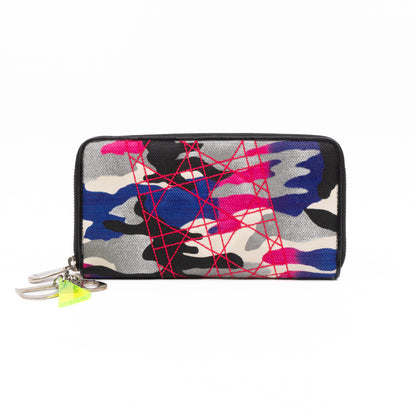 Continental Zip Around Wallet Abstract Camo