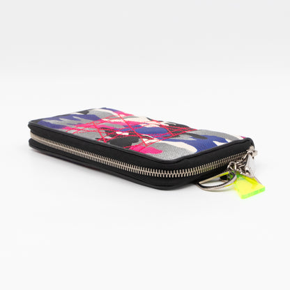 Continental Zip Around Wallet Abstract Camo