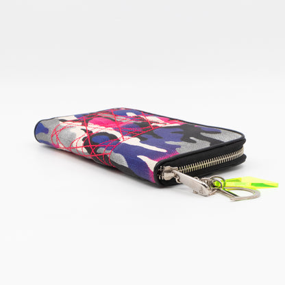 Continental Zip Around Wallet Abstract Camo