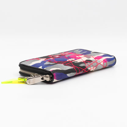 Continental Zip Around Wallet Abstract Camo