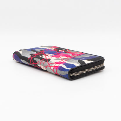 Continental Zip Around Wallet Abstract Camo