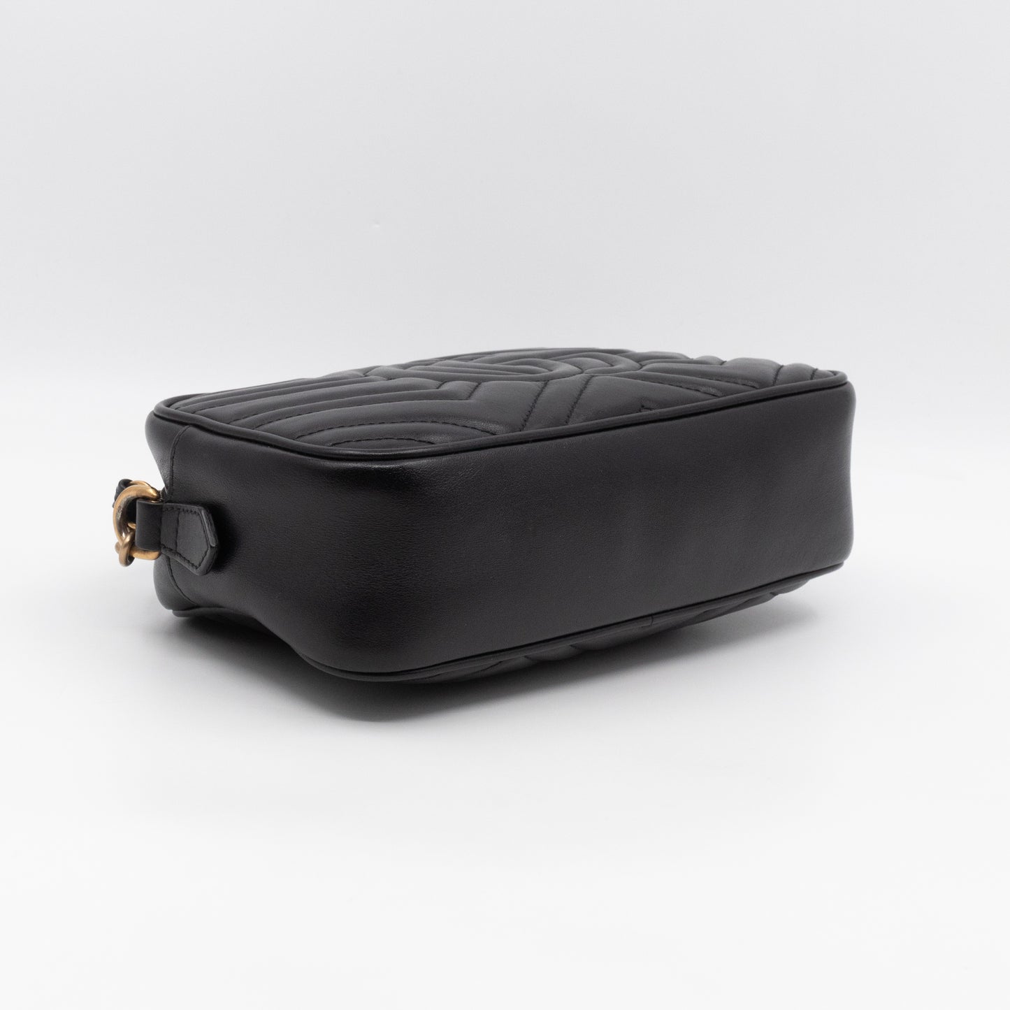 GG Marmont Small Matelasse Black Leather