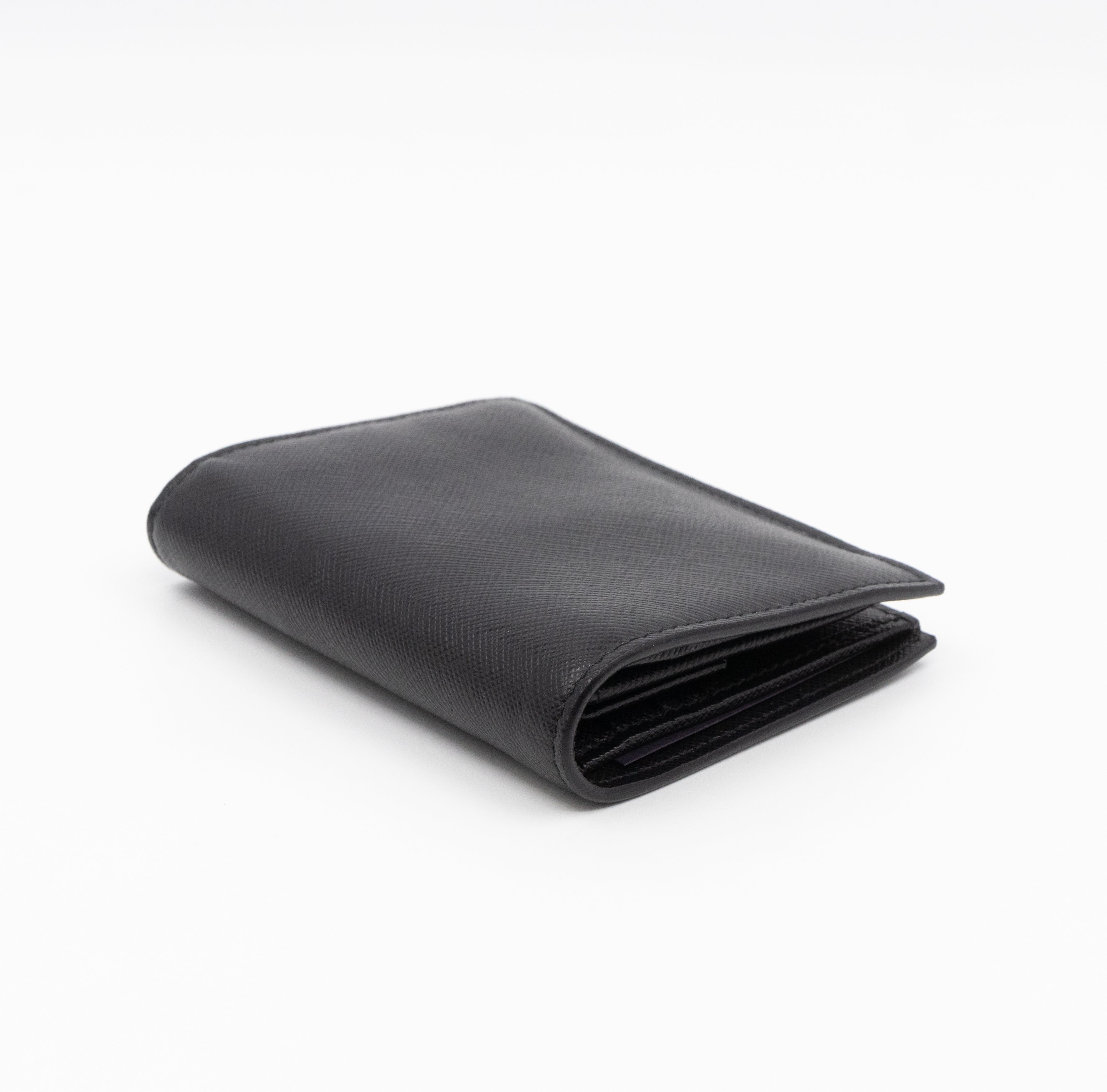 Bifold Wallet Saffiano Shine Black Leather