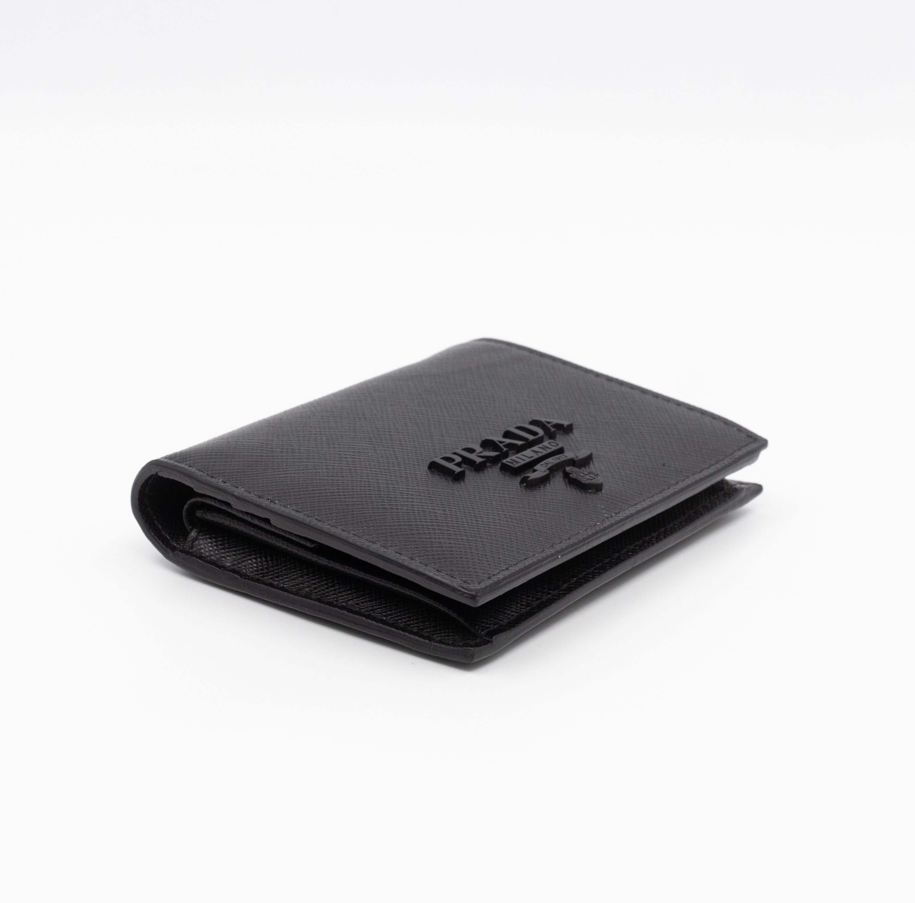 Bifold Wallet Saffiano Shine Black Leather