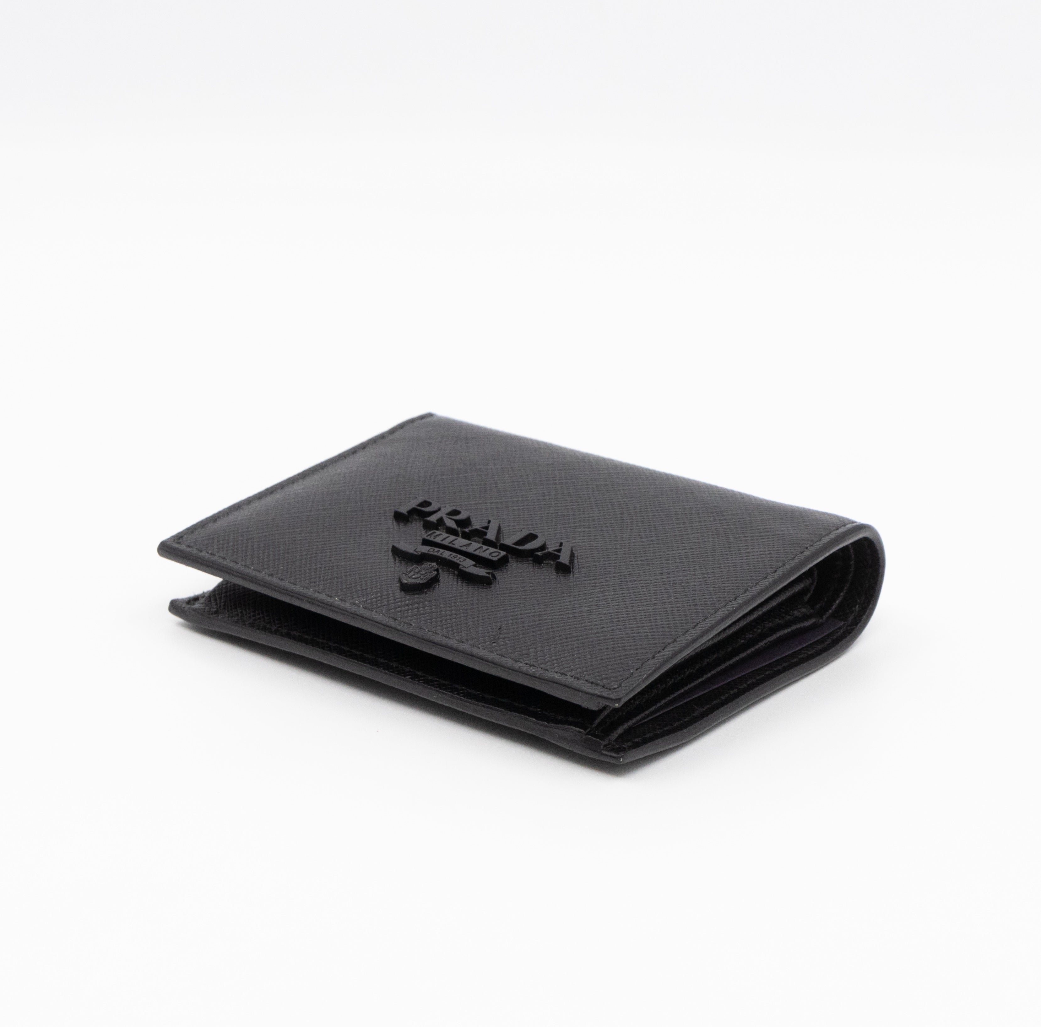 Bifold Wallet Saffiano Shine Black Leather