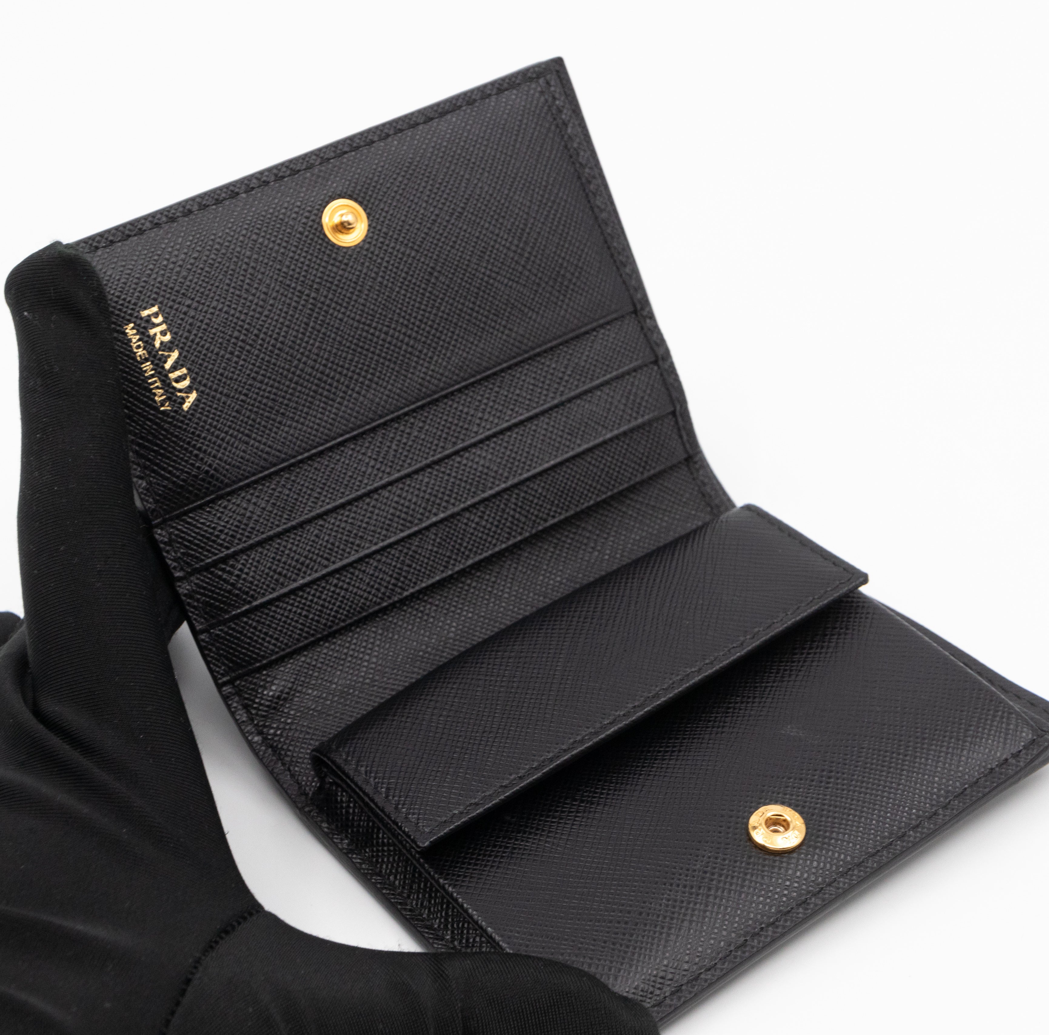 Bifold Wallet Saffiano Shine Black Leather