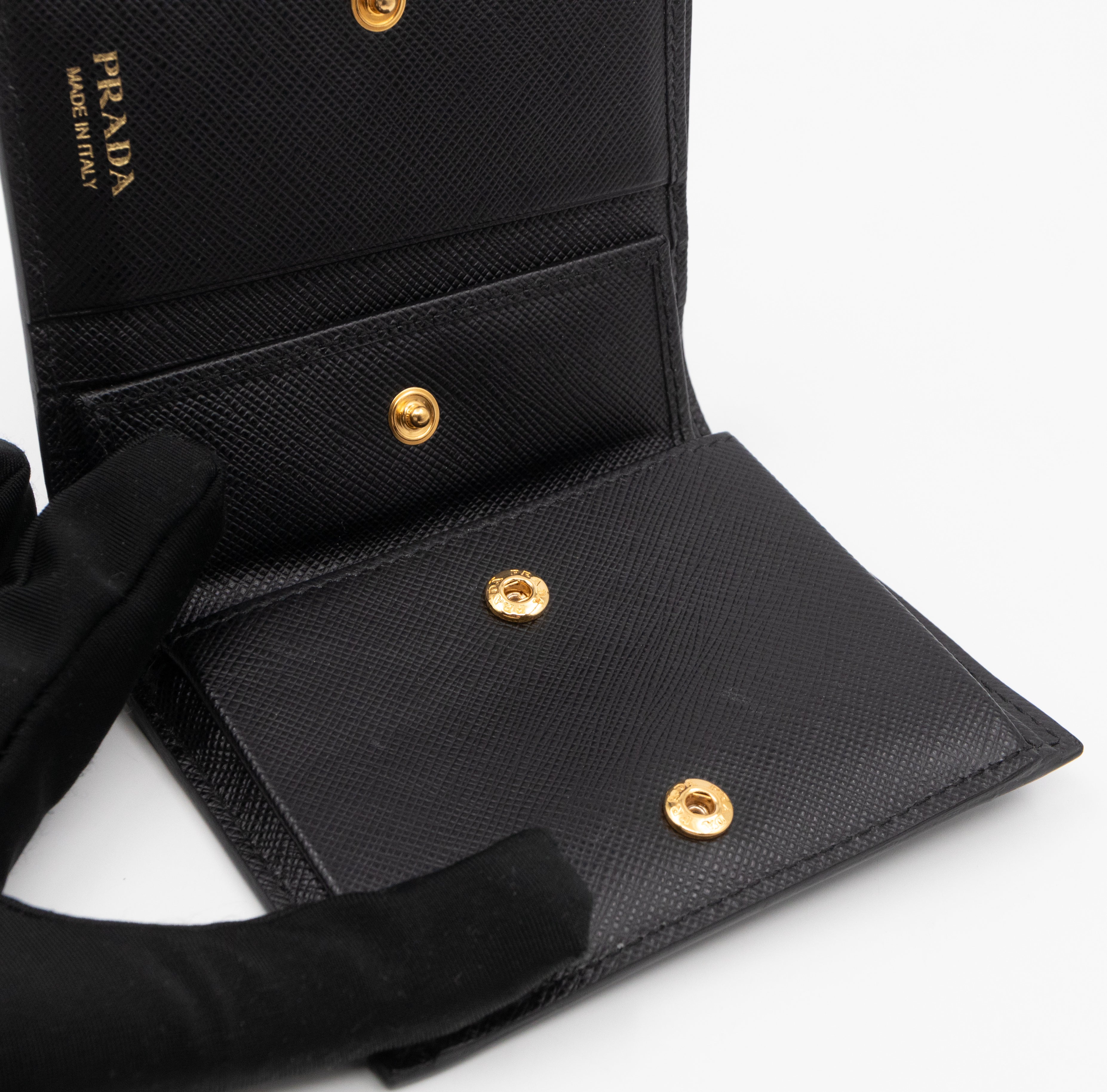 Bifold Wallet Saffiano Shine Black Leather
