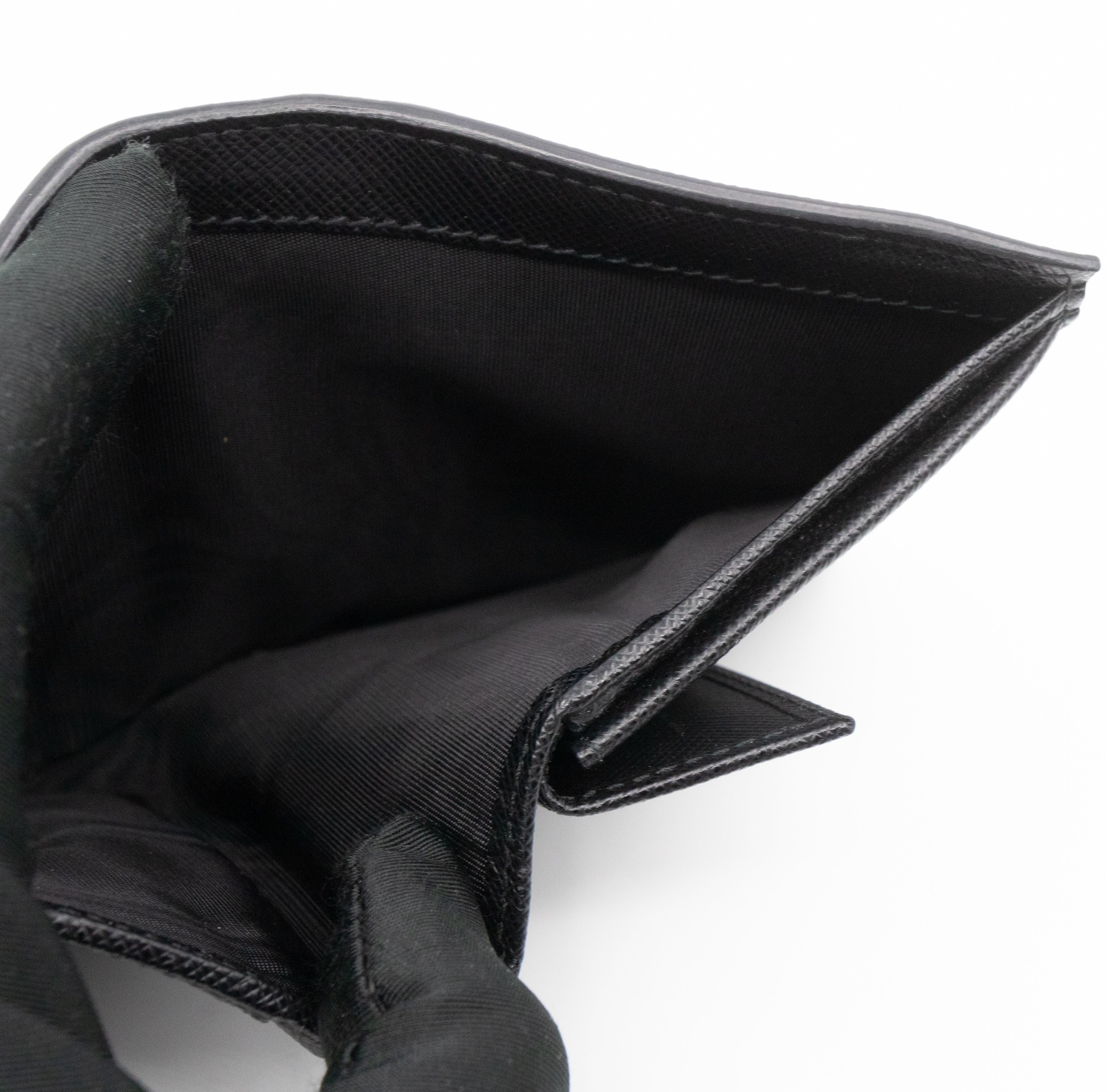 Bifold Wallet Saffiano Shine Black Leather