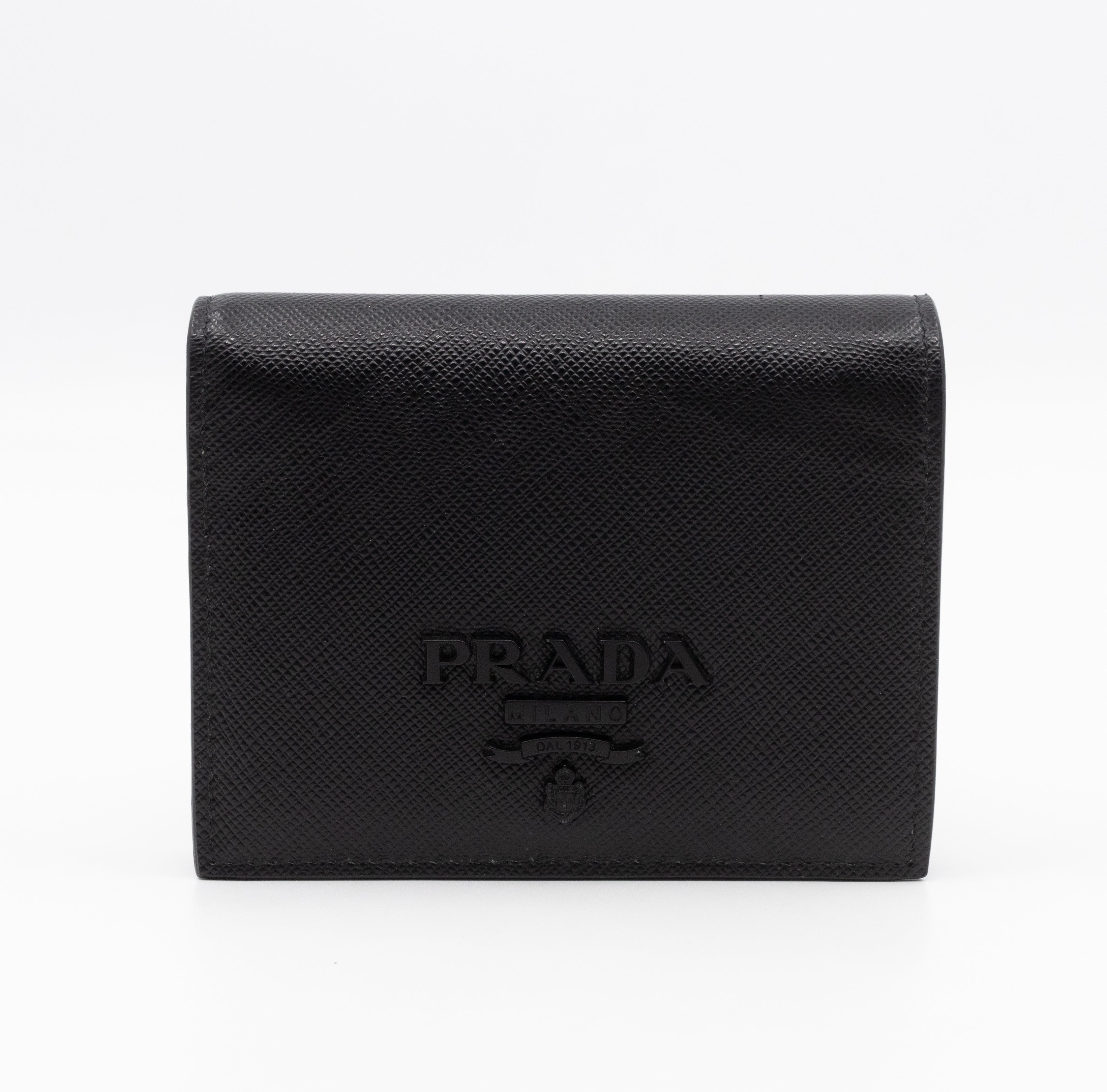 Bifold Wallet Saffiano Shine Black Leather