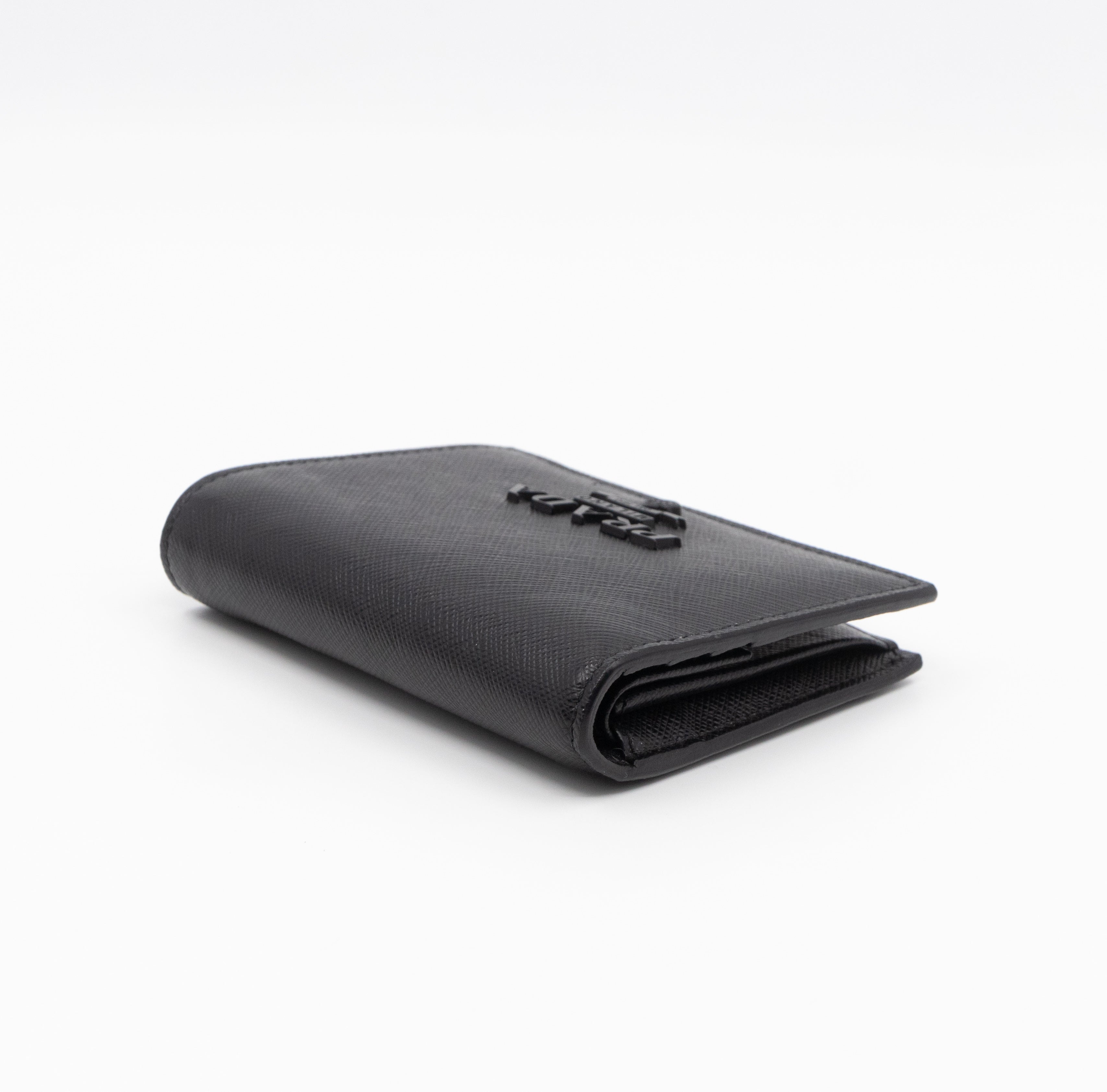 Bifold Wallet Saffiano Shine Black Leather