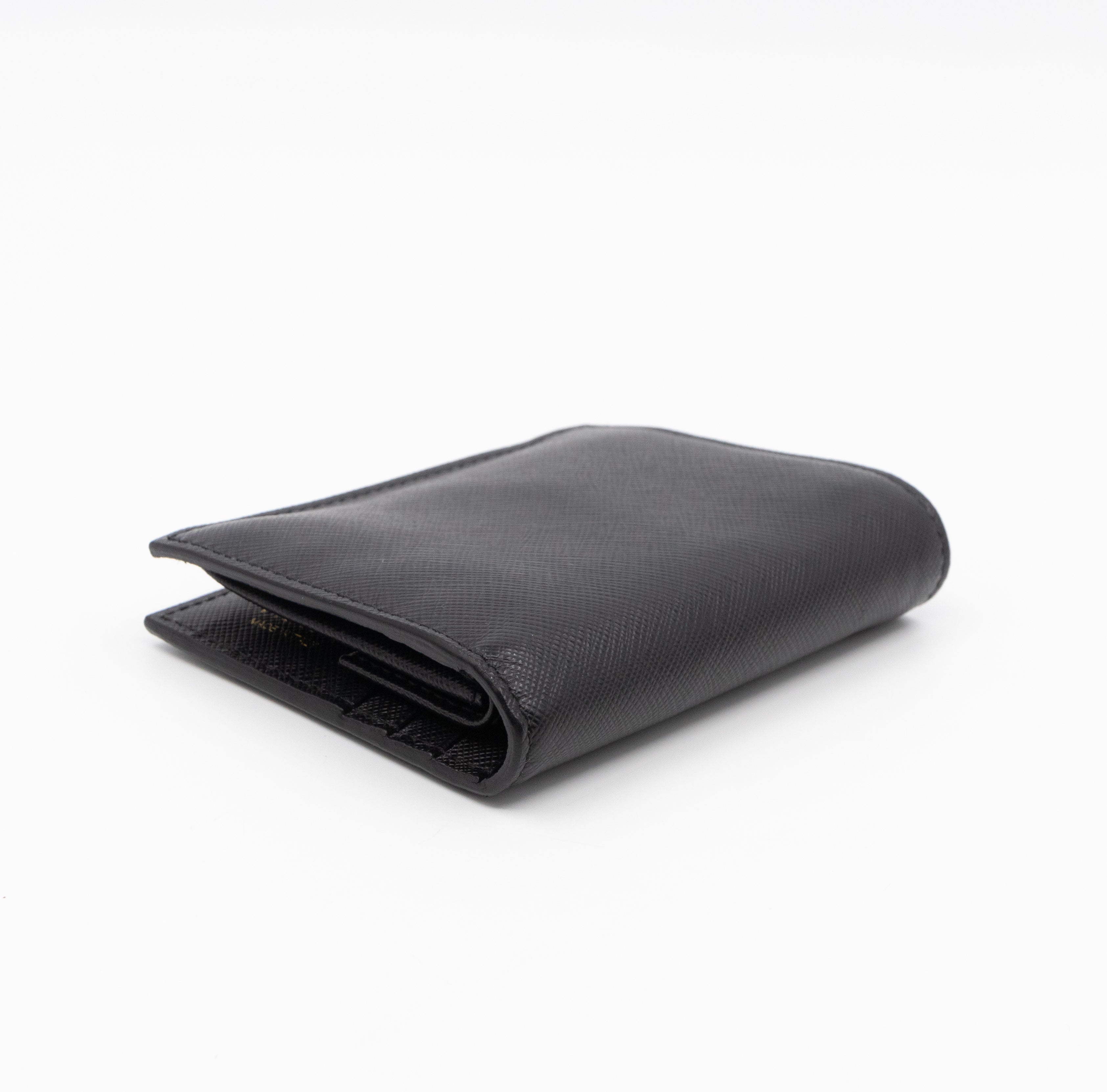 Bifold Wallet Saffiano Shine Black Leather