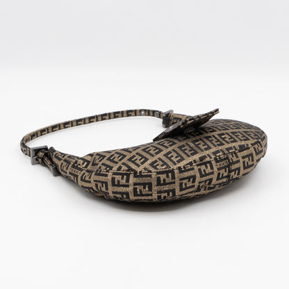 Baguette Croissant Mini Bag Zucca Glitter Black FF Monogram