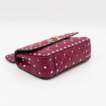 Rockstud Spike Small Bag Fuchsia Leather