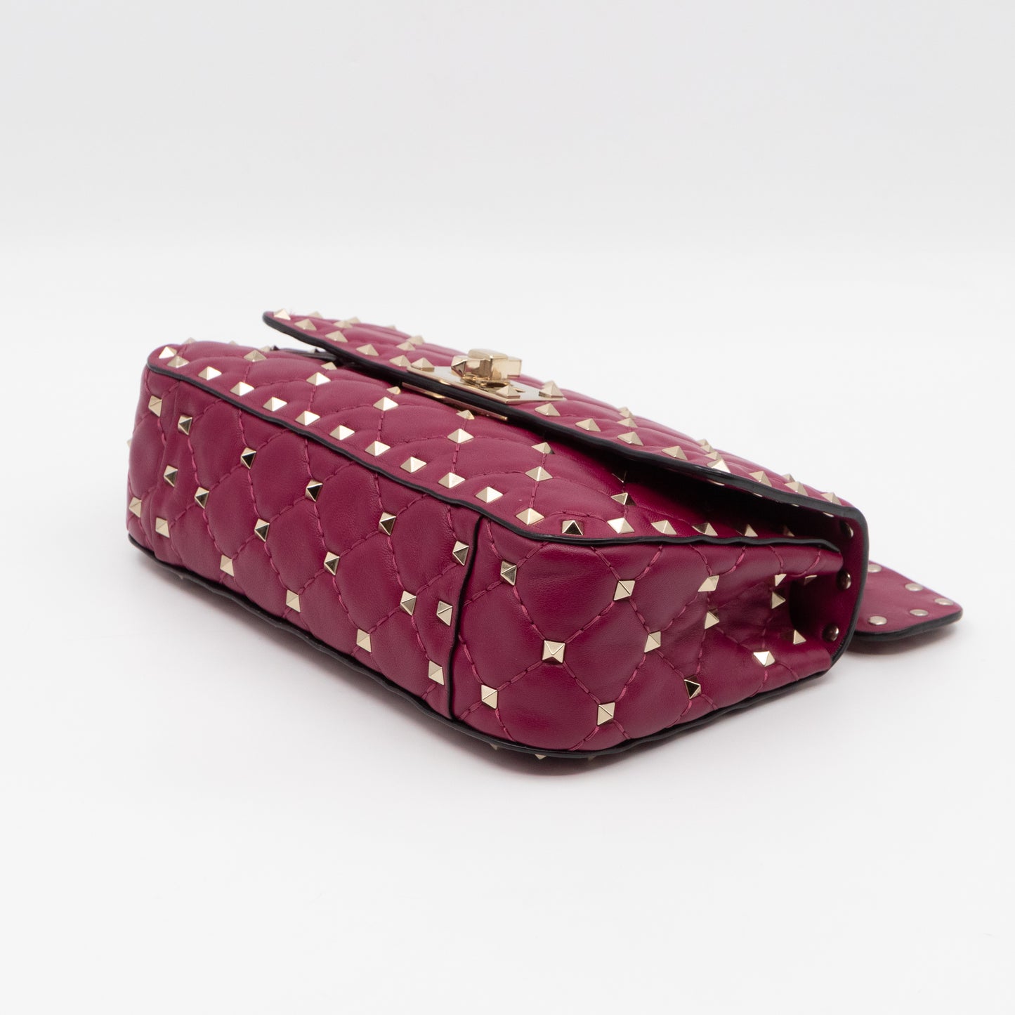 Rockstud Spike Small Bag Fuchsia Leather