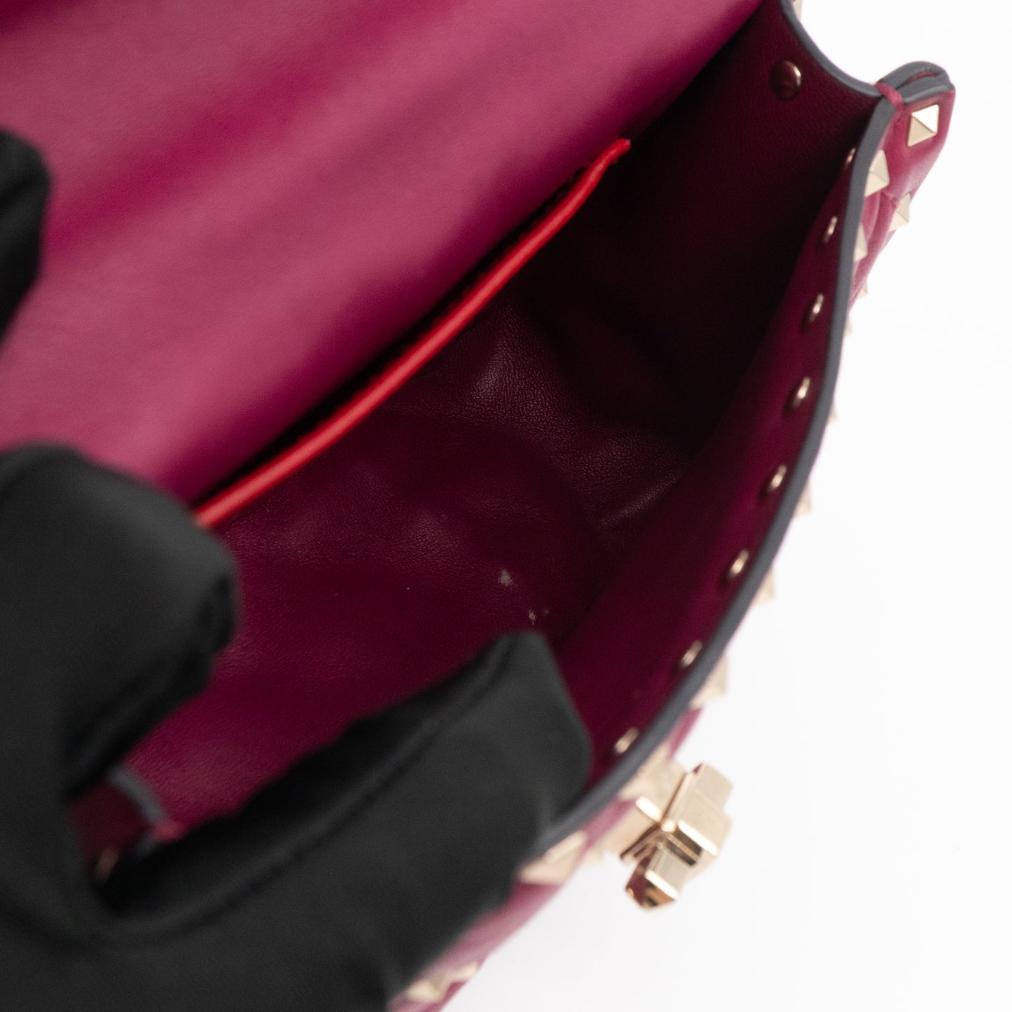 Rockstud Spike Small Bag Fuchsia Leather