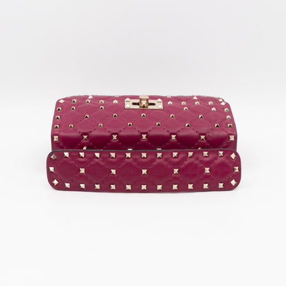 Rockstud Spike Small Bag Fuchsia Leather